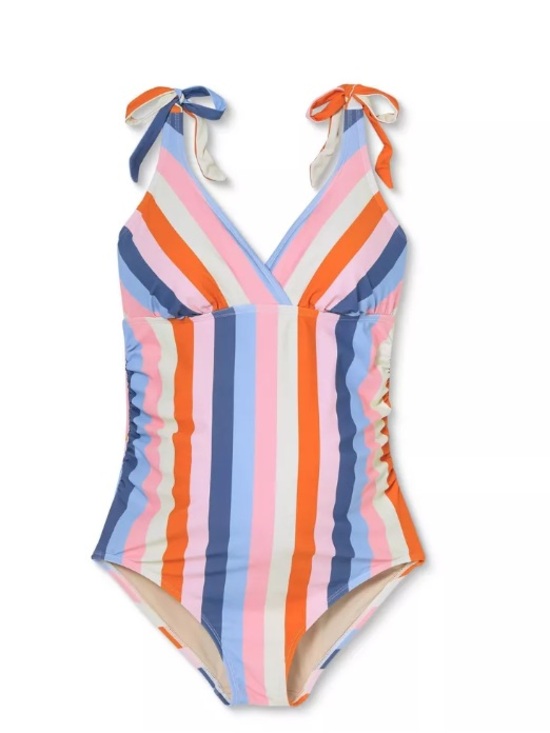 Isabel Maternity by Ingrid & Isabel Other - Isabel Maternity by Ingrid & Isabel V-neck one-piece striped swimsuit